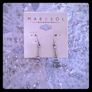 3 for $10 silver Eiffel tower earrings